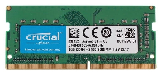 Crucial CT4G4SFS824A 4GB DDR4 2400MHz SODIMM 260-pin CL17